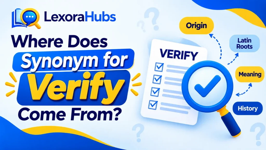 Where Does Synonym for Verify Come From?
