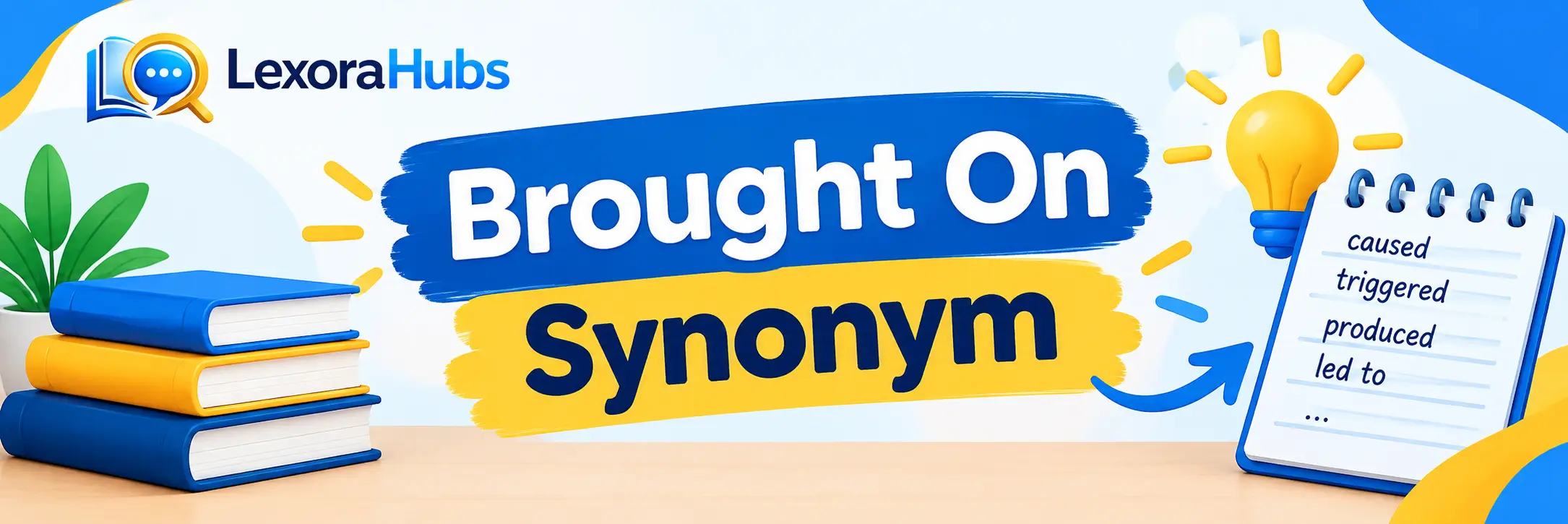 Brought on synonym with common alternatives like caused, triggered, produced, and led to
