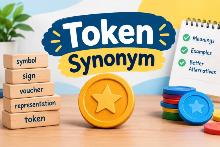 Token synonym concept with symbol, sign, voucher, and representation examples