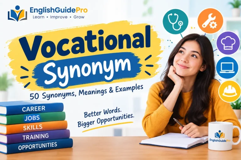 Vocational synonym with career, job, skills, and training concepts