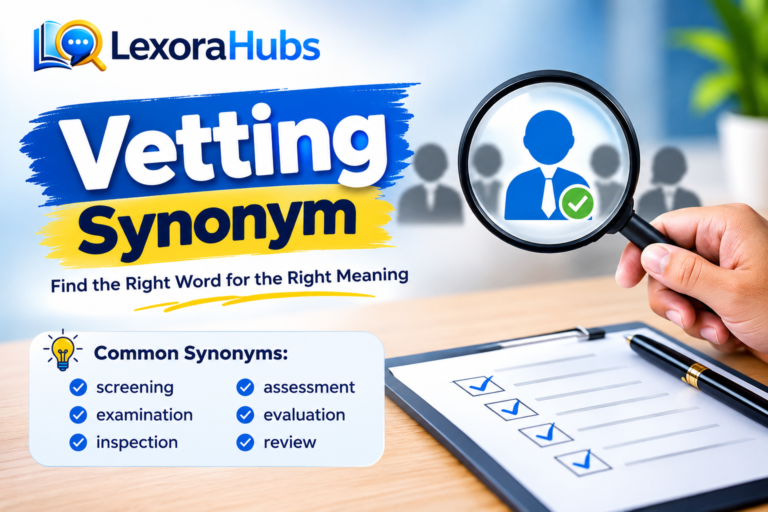 Vetting Synonym – Common Synonyms for Vetting | LexoraHubs