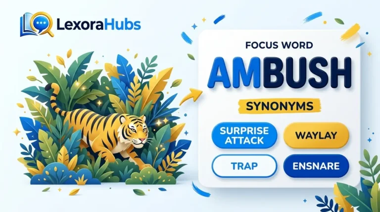 Ambush synonym vocabulary illustration representing a surprise attack
