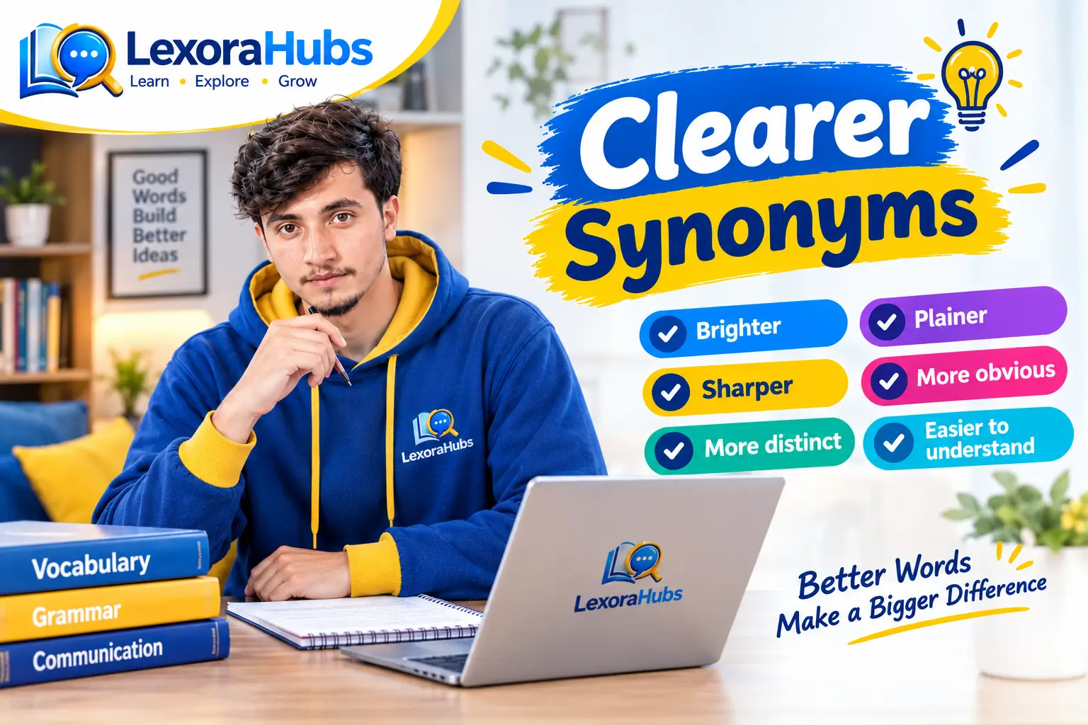 Explore 50 synonyms for clearer with simple meanings, examples, and useful alternatives for essays, everyday English, and better writing.