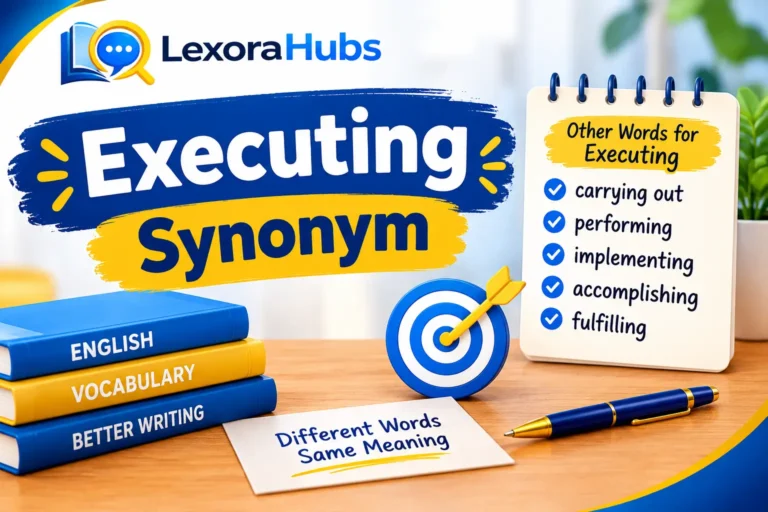 Executing synonym with alternative words for performing and carrying out tasks