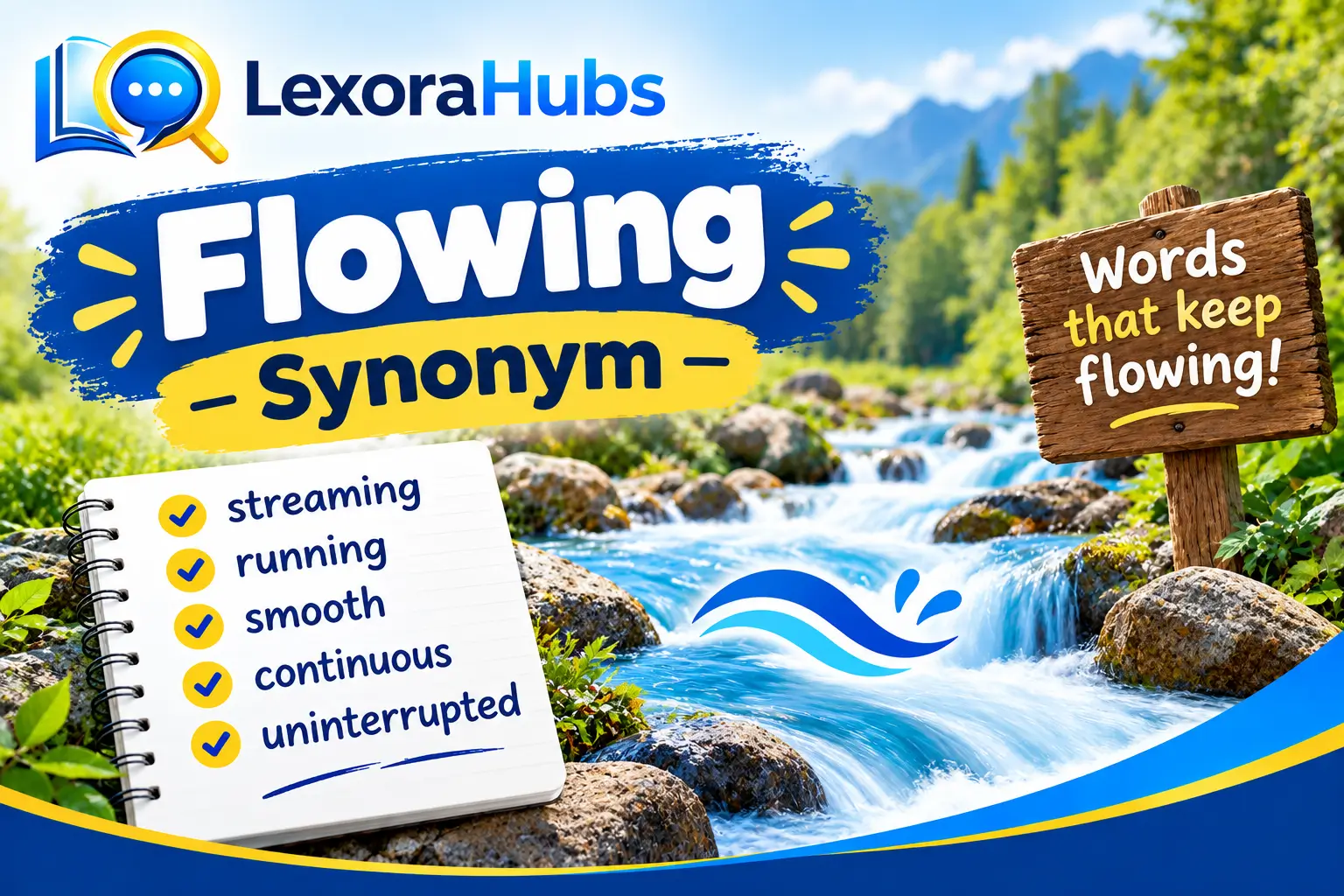 50 Synonyms for Flowing: Meaning, Examples, and Easy Alternatives