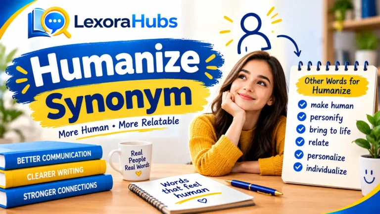 Humanize synonym words with meanings and examples
