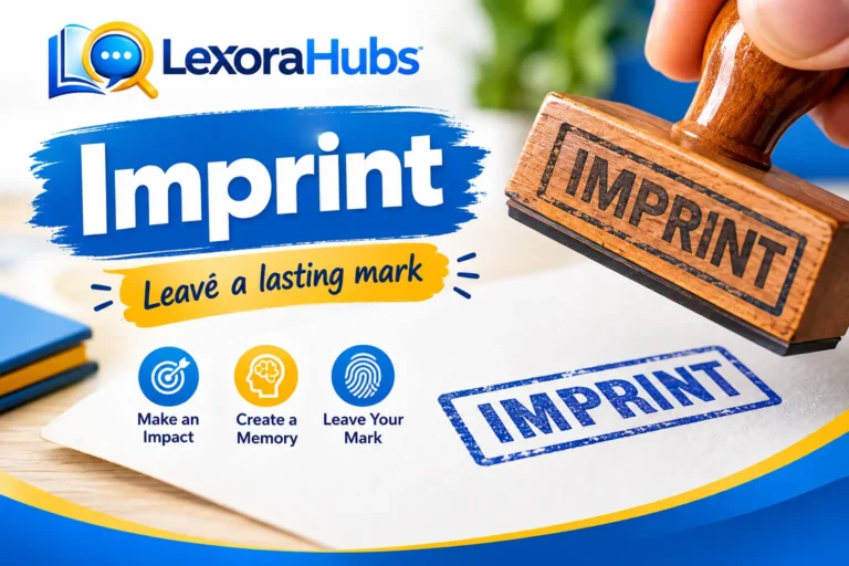 Imprint synonym vocabulary guide with related words and meanings