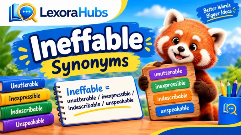 Ineffable synonym guide with examples of words describing indescribable feelings and beauty.