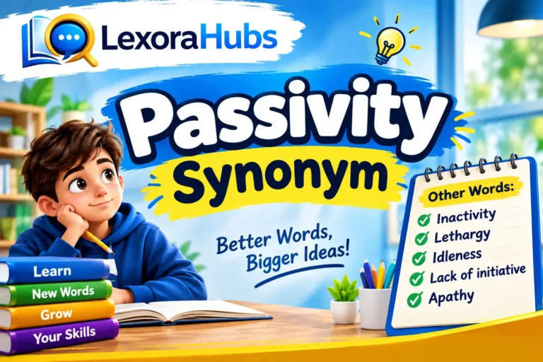 Passivity synonym vocabulary guide with examples and related English words