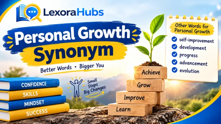 Personal growth synonym words for self-improvement and personal development