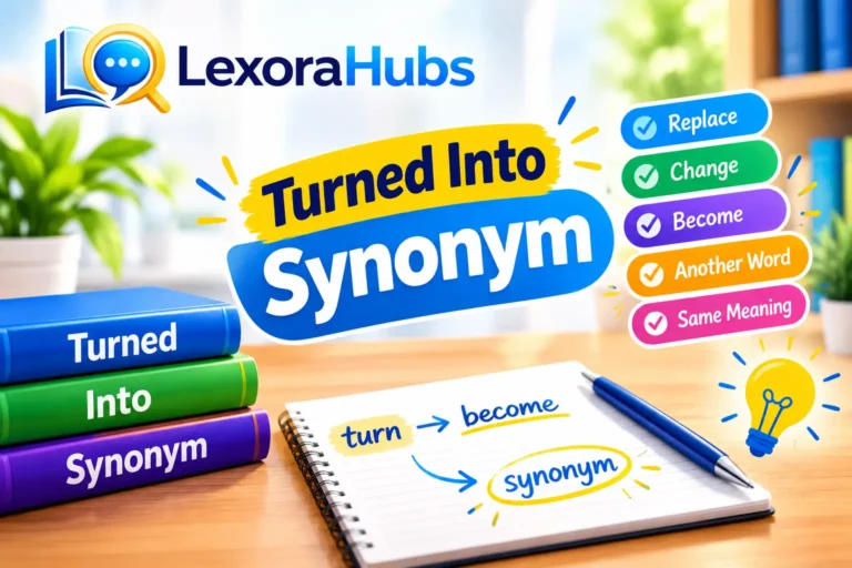 Turned into synonym examples showing a caterpillar becoming a butterfly