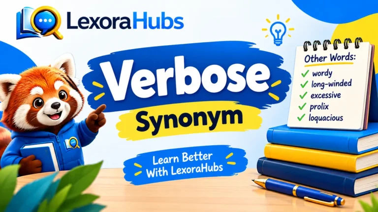 Verbose synonym words with meanings and examples