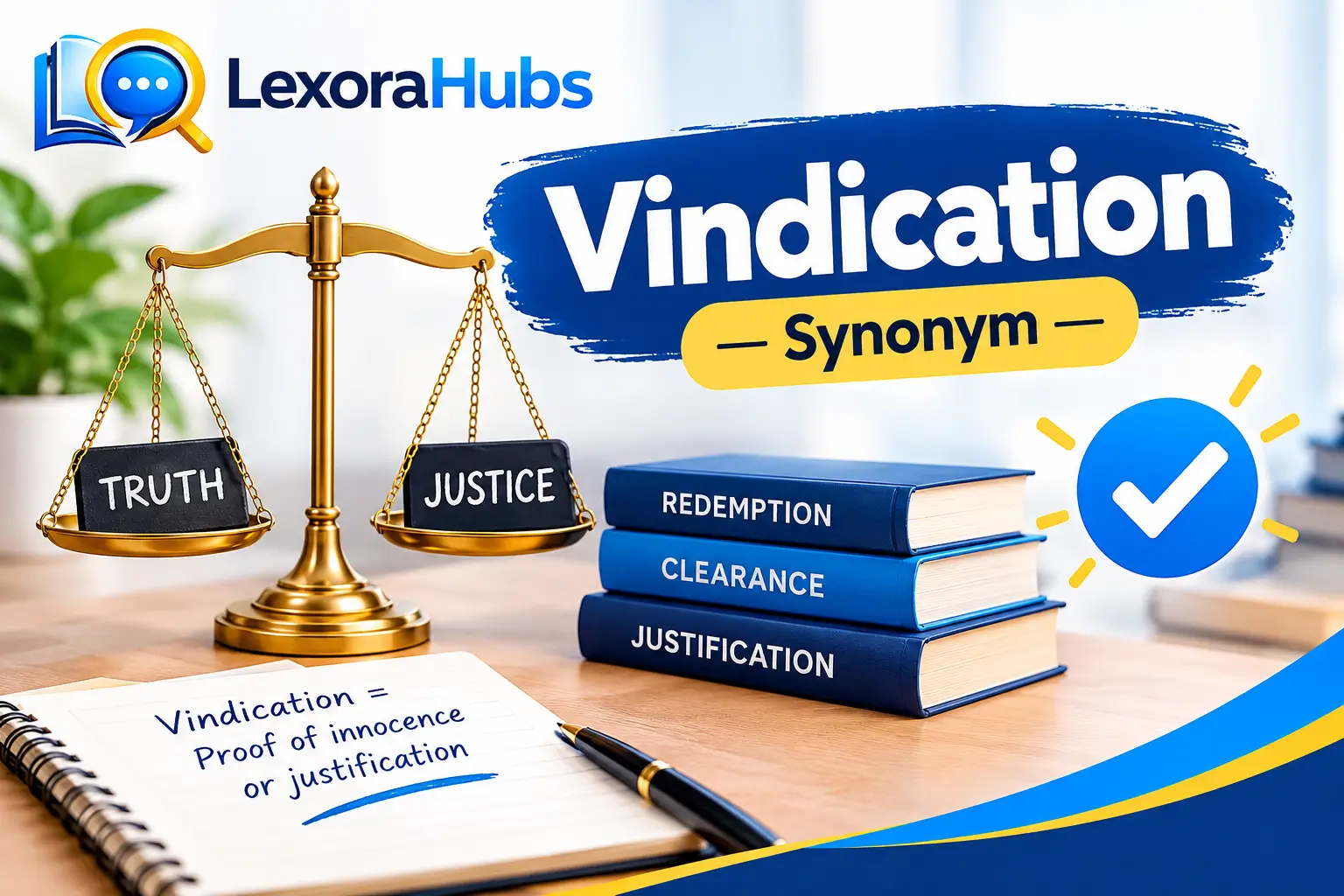 Vindication synonyms with meanings and examples